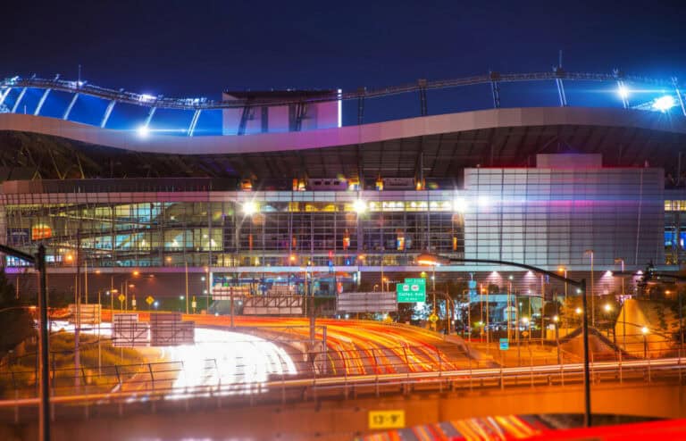 Denver Broncos Worth - View of Mile High Stadium from Interstate 25