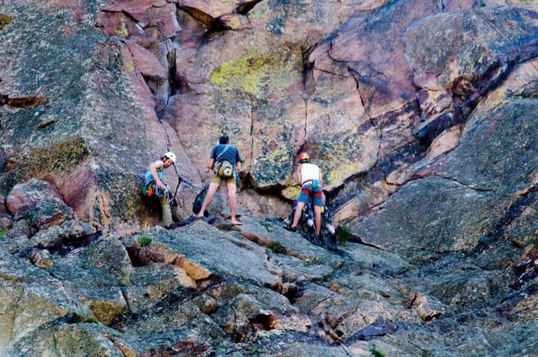 3 people Rock Climbing Near Longmont Colorado