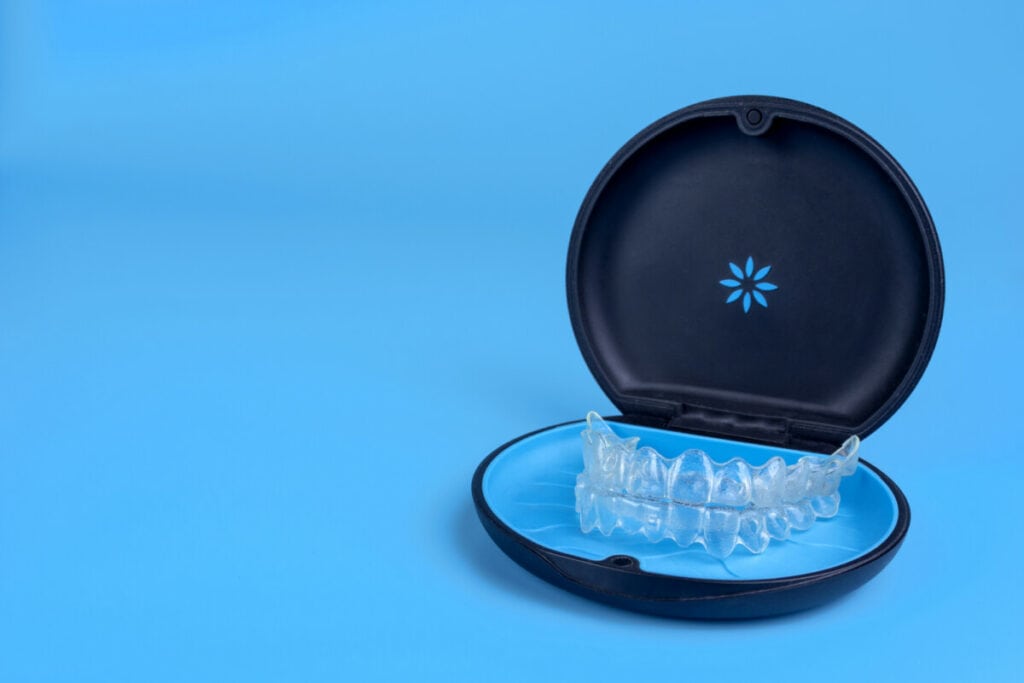 Invisalign Clear aligners in their case