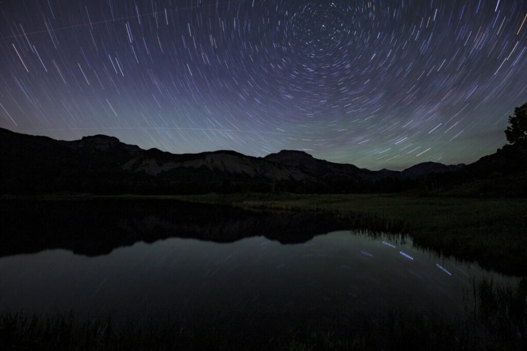 Star Trails Over San Juan Mountains near Black Canyon of the Gunnison, A Dark Sky Park