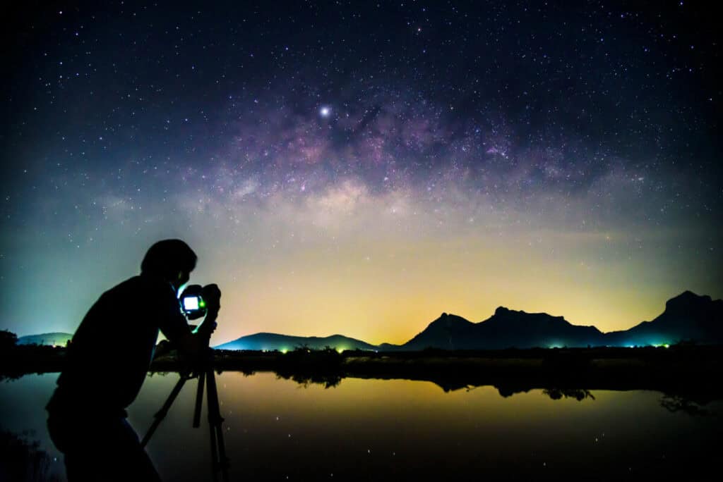 Photographer Shooting Night Sky Stars in Colorado