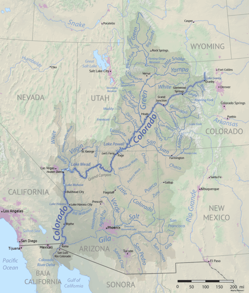 Basin of Colorado River Map